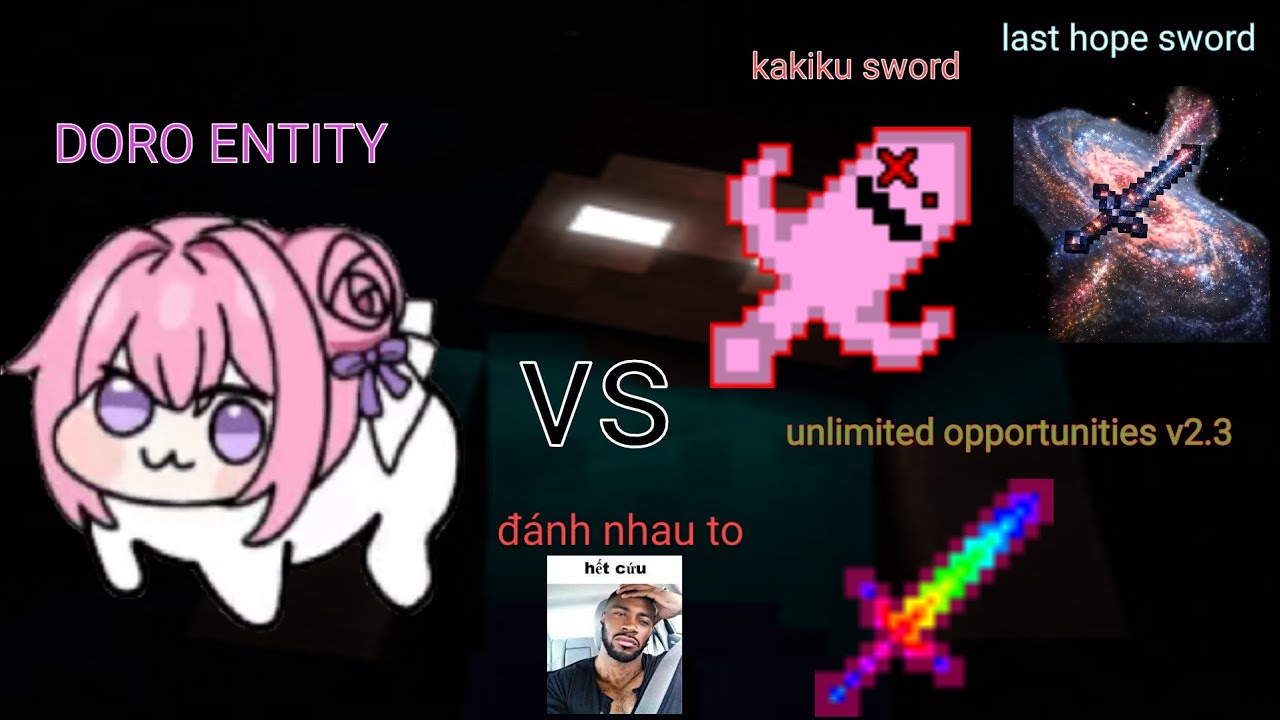 DORO ENTITY VS TOO MANY SWORD OP IN MINECRAFT BEDROCK