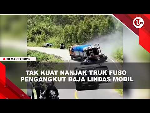 TAK KUAT NANJAK TRUK PENGANGKUT BAJA L!ND4S MOBIL | U-NEWS