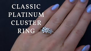 Diamond Cluster Engagement Ring in Platinum | 1.5 Carat Lab Grown Diamond Ring