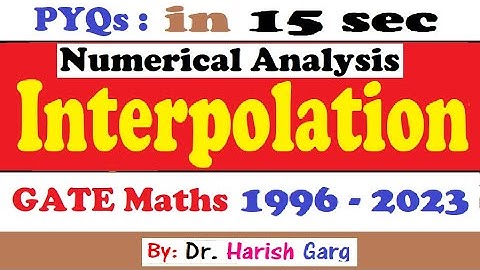 Interpolation & Approximation | GATE 1996 to 2023