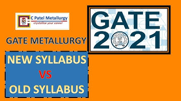 New Syllabus vs Old Syllabus GATE 2021 Metallurgical Engineering
