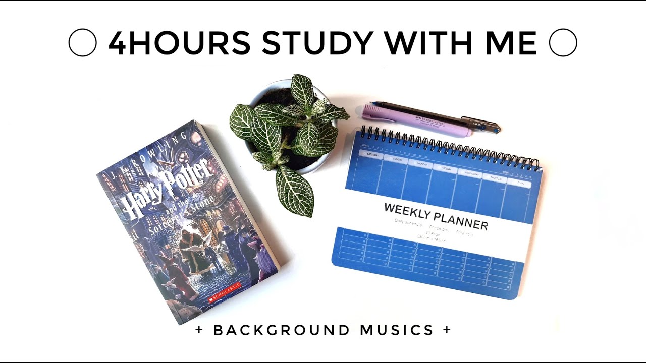 4Hours of study with me | Background lofi music