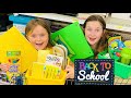 GREEN and YELLOW Back To School Shopping Haul Challenge with Sisters Play