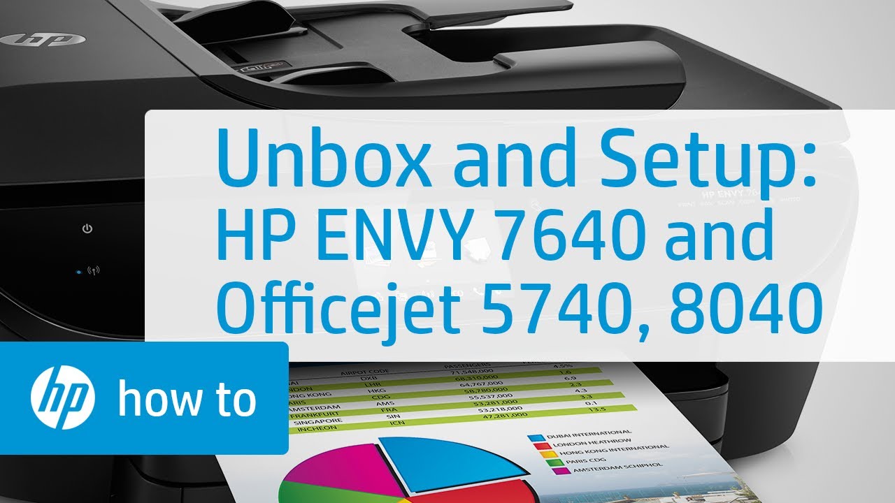 Setting Up and Installing the HP ENVY 7640 and Officejet 5740, 8040 Printers HP - YouTube