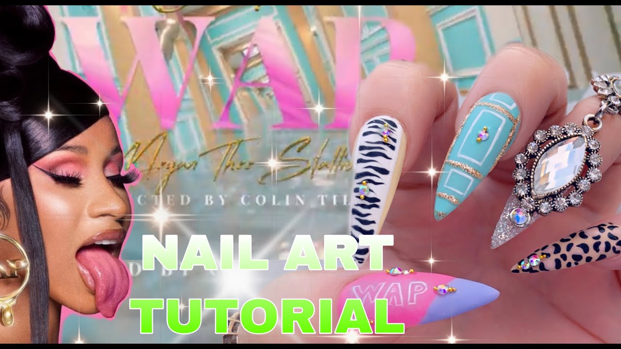 Cardi B Louis Vuitton Nail Art