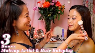 ASMR 🎄3 Hours Makeup Artist & Hairstyling Session Roleplay 💝