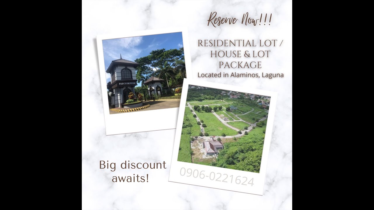 Lot For Sale in Alaminos, Laguna Parco Royale YouTube