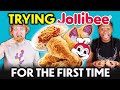 Americans Try Jollibee For The First Time! (Chickenjoy, Yum Burger, Burger Steak, Jolly Spaghetti)