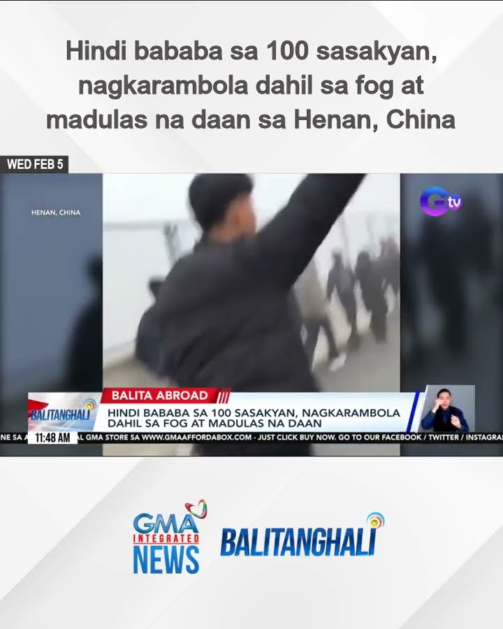 Hindi bababa sa 100 sasakyan, nagkarambola dahil sa fog at madulas na daan | Balitanghali
