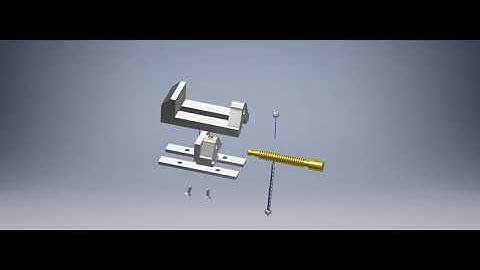 Vista Explodida de uma Morsa de Bancada - Inventor