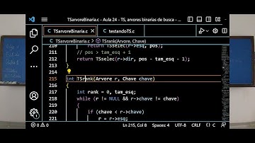 Aula 24.7 - TS em Árvore Binária: Códigos da Seleção e Rank + Análises de Eficiência (AED1)