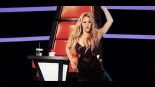 The voice: She makes Shakira standing out of respect for her and the judges start fighting for her
