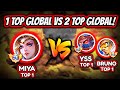 La mejor miya se enfrenta a 2 tops globales miya top 1 vs yss  bruno top 1  mobile legends