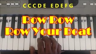 Row Row Row Your Boat Easy Piano Keyboard Tutorial chords