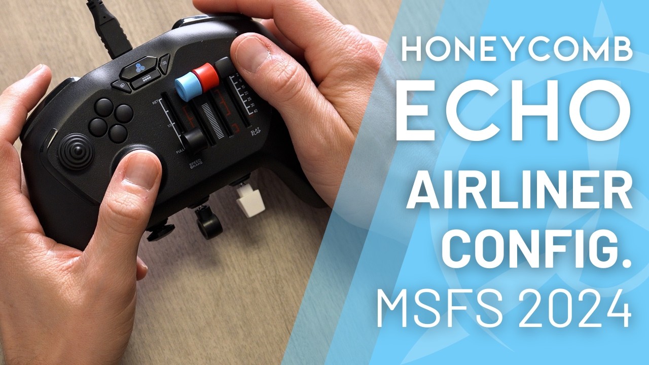 Контроллер Honeycomb Echo, настроенный для коммерческих авиалайнеров в Microsoft Flight Simulator...