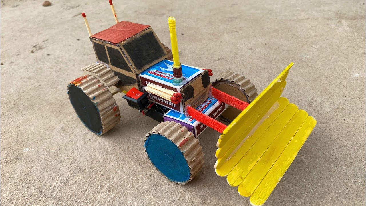 how-to-make-a-tractor-at-home-from-matchbox-4-diy-jcb-backhoe-loader