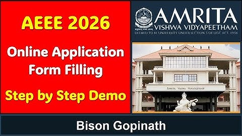 AEEE 2026   Online Application Form Filling