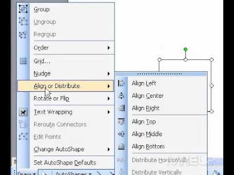 Microsoft Office Word 2003 Align floating objects relative to each other