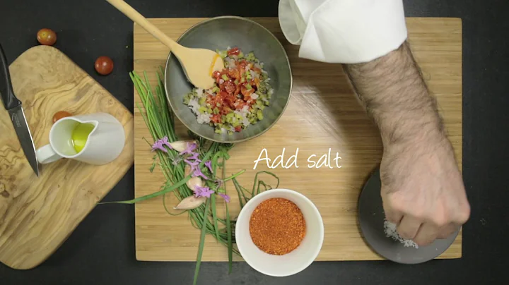 Yannick Alleno's recipe series No.4 I Tomato tartare and mustard emulsion