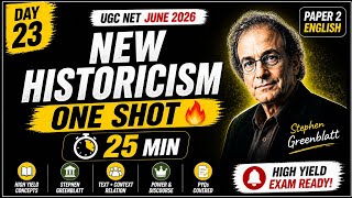 New Historicism in 25 Minutes🌪️ High ROI Topics + PYQs | UGC NET English | Day 23 | thedoseyouneed 🚀