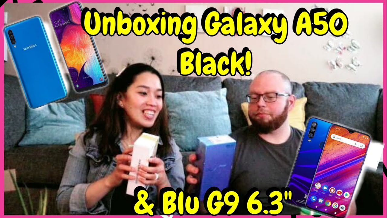 Unboxing Samsung Galaxy A50 Black Color and Blu G9 Pro 6.3"