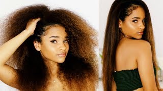 QUICK Curly to Straight Hair Tutorial