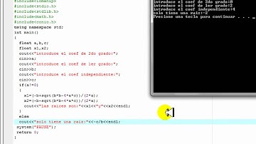 Dev-c++ ecuación de segundo grado (raíz compleja)