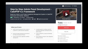 Step by Step Admin Panel Development - CakePHP 4 Framework | CakePHP Admin Level Project Development