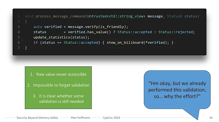 Security Beyond Memory Safety - Using Modern C++ to Avoid Vulnerabilities by Design - Max Hoffmann