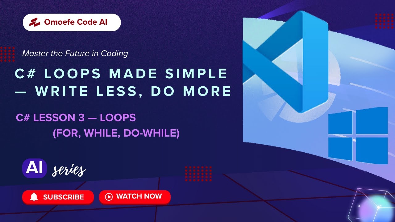 C# Lesson 3: Loops Tutorial for Beginners - For, While, Do-While with ...