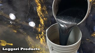 Black & Gold Designer Epoxy Floor With Easy Epoxy Pigments | Installation You Can Do Over Floors