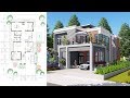 Sketchup Drawing 2 stories Modern Home Design with 3 Bedrooms Size 11.5x21.1m Sketchup Drawing 2 stories Modern Home Design with 3 Bedrooms Size 11.5x21.1m