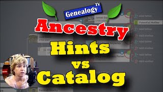 Hints vs Card Catalog on Ancestry