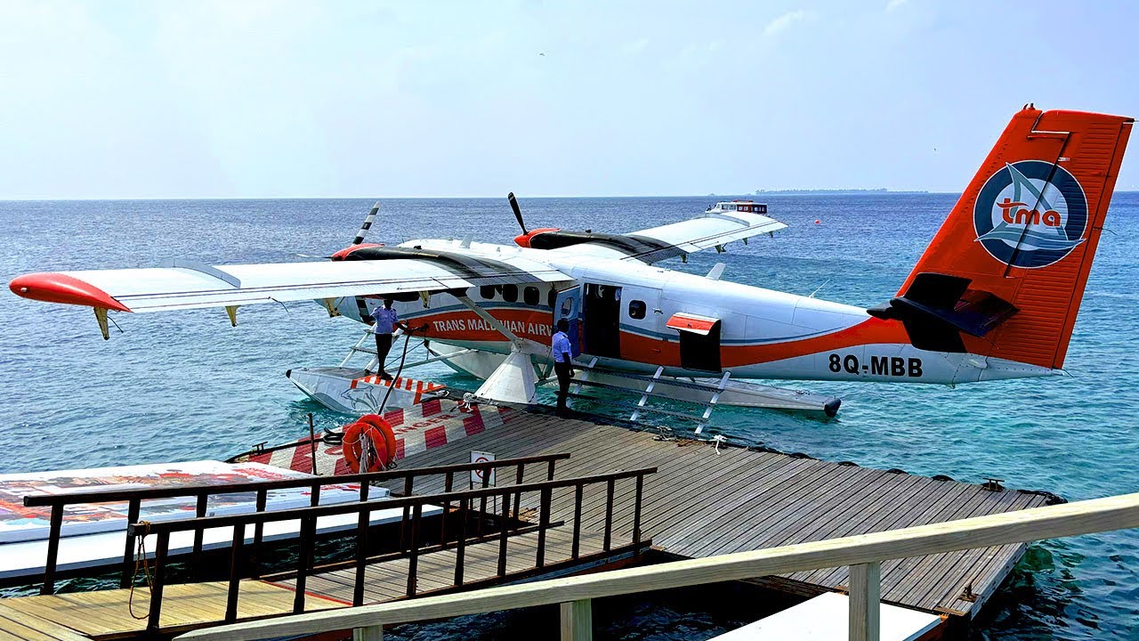 TMA da havland ￼8Q-MMB take off  male seaplane terminal Maldives 🇲🇻 