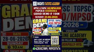🔥 CRACK ASO/MPSO WITH STATISTICS GRAND DEMO ON 28 SUNDAY 10AM