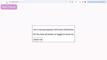 Popover api to simplify your javascript footprint