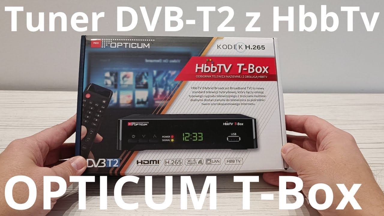 OPTICUM HbbTv TBox czyli tuner DVBT2 z obsługą telewizji hybrydowej HbbTV unboxing YouTube