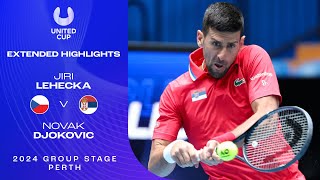 Jiri Lehecka v Novak Djokovic Extended Highlights | United Cup 2024 Group E