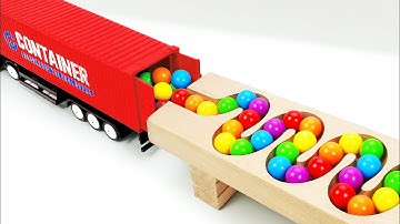Marble Run Race ☆ HABA Slope & Retro Makita Truck, Garbage Truck Long Version #17