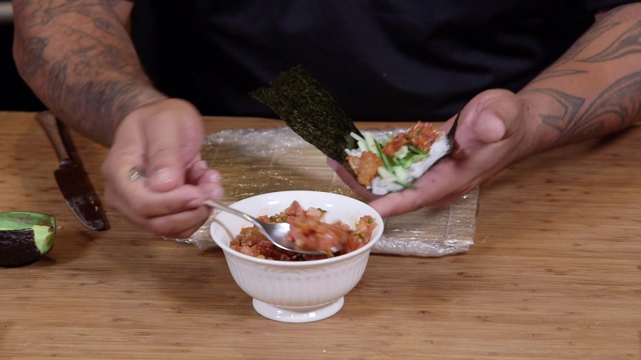 How to Make BEST Spicy Tuna Hand Roll Carlito's Cooking Adventure's