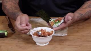 How to: Make BEST Spicy Tuna Hand Roll - Carlito&#39;s Cooking Adventure&#39;s