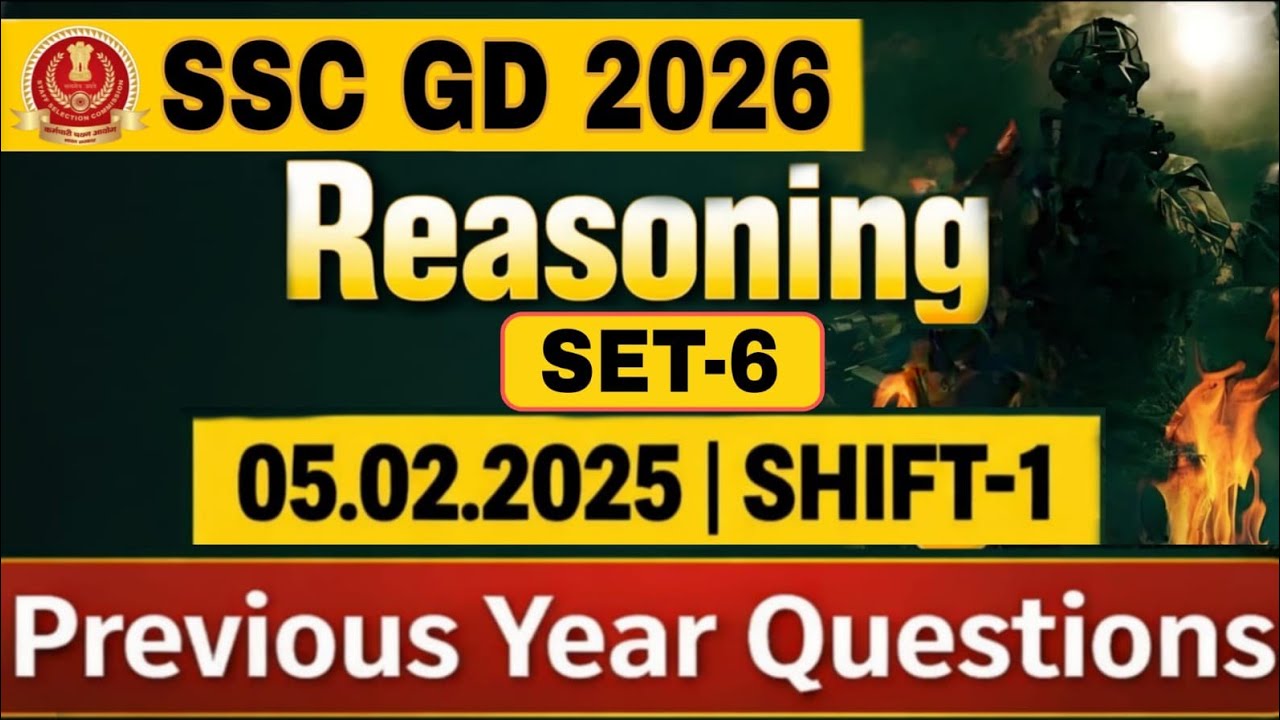 SSC CONSTABLE GD | PREVIOUS YEAR QUESTIONS | SET  - 6 | 05/02/2025 | VARDAAN REASONING CLASSES