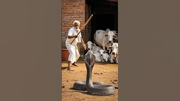Dappere boer redt koeienfamilie van dodelijke cobra-aanval! #menselijkheid #koe #huisdieren #dier...