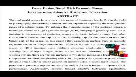 Fuzzy Fusion Based High Dynamic Range Imaging using Adaptive Histogram Separation