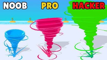 NOOB vs PRO vs HACKER in Crazy Tornado Colors