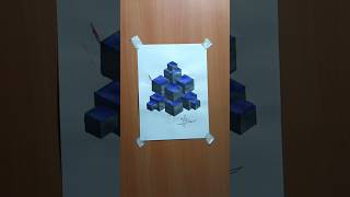Easy 3D illusion drawing 🤔🤯😲🧐#shorts #3d #illusion #drawing #art