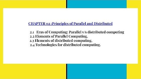 #Principles of Parallel and Distributed Computing: Eras of Computing,
