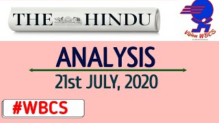 The Hindu Newspaper Analysis For 21st July, 2020 (Current Affairs For WBCS)