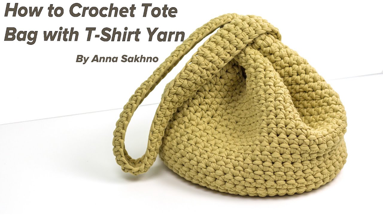 How to Crochet Tote Bag with T-Shirt Yarn 