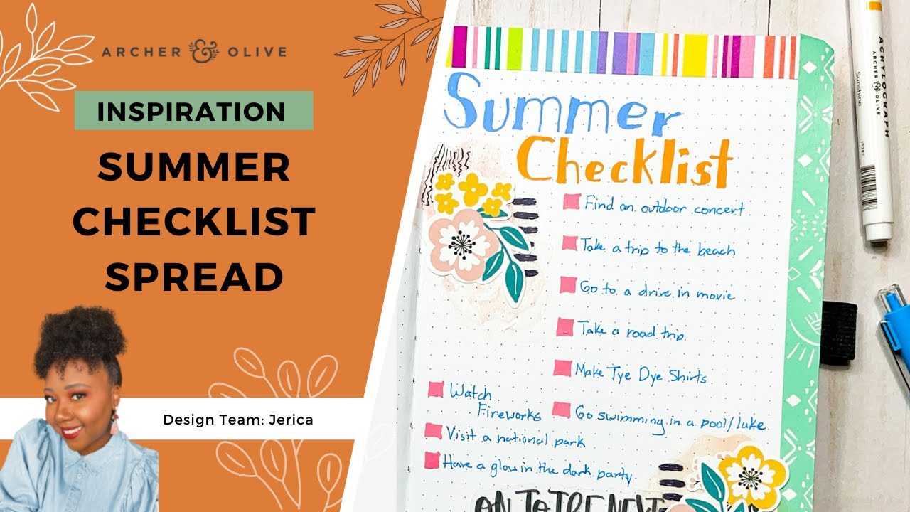 Archer and Olive Notebook Get Ready Summer Checklist Bullet Journal